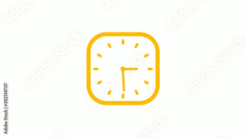 Free Download Orange color square clock icon on white background, Clock icon, Counting down clock icon - GFXLoad
