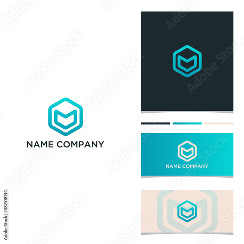logo M set of icons for web design