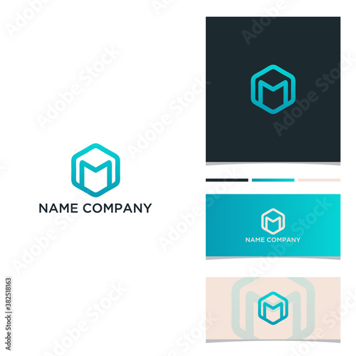 logo M set of icons for web design