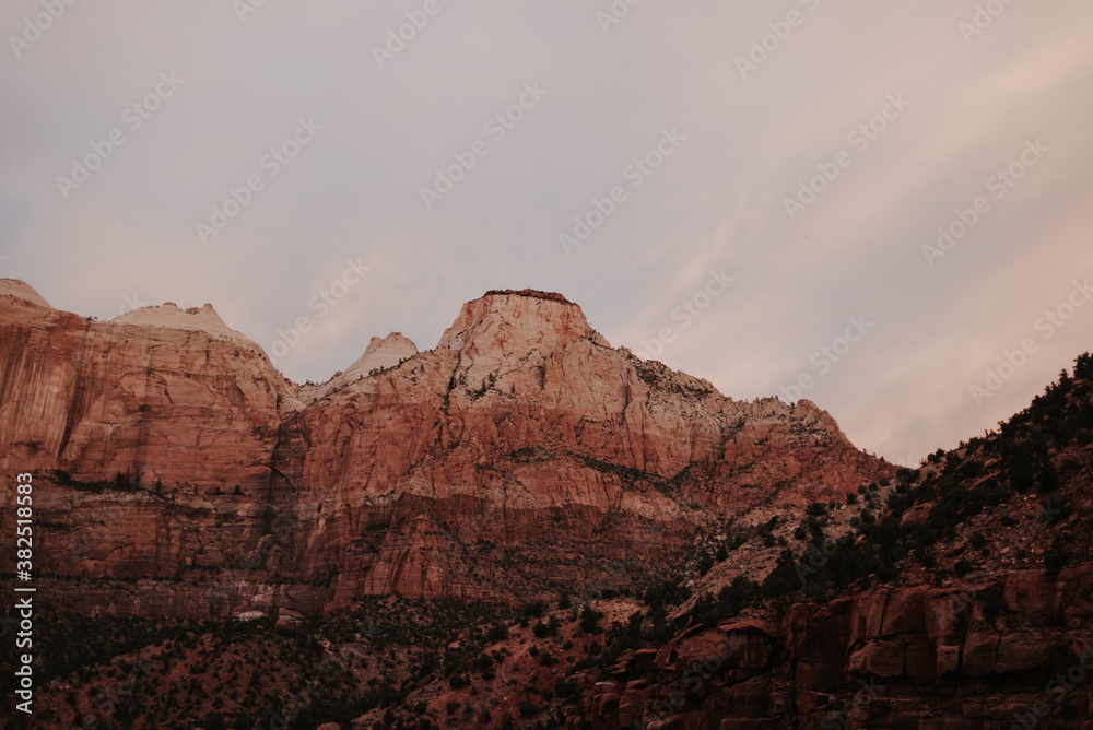 Sunrise on the mountains of Zion National Park Utah Sunrise on the mountains of Zion National Park Utah