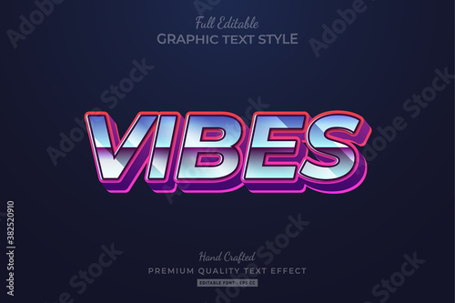 Vibes 80's Retro Editable Text Style Effect Premium
