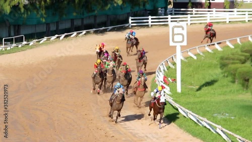 corner of horse running for bet game in thailand