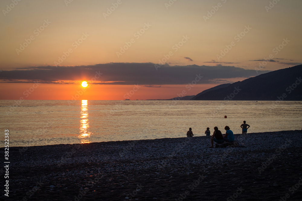 sunset over the sea romantic evening in the tropics sunset over the sea romantic evening in the tropics