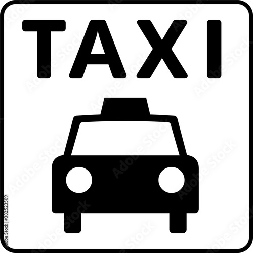 タクシーのピクトグラム （枠付きver.）