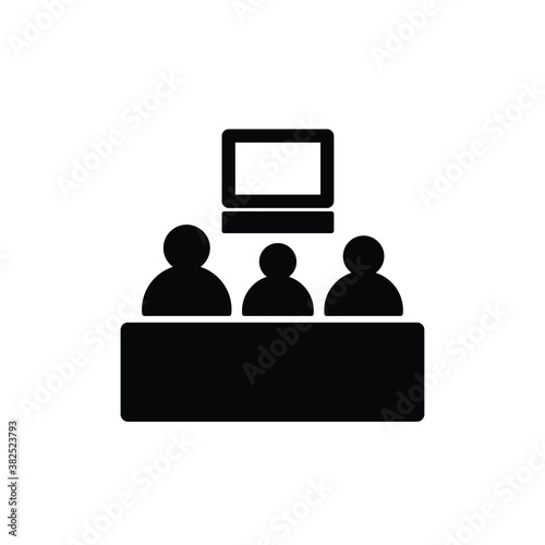 Family watching TV icon vector isolated on white, logo sign and symbol.