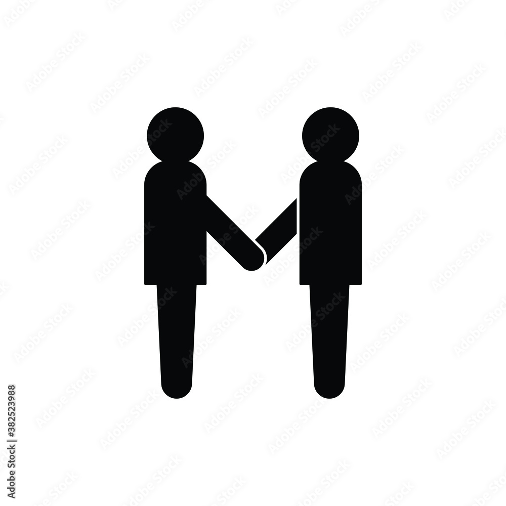 Shake hand men icon vector isolated on white, logo sign and symbol.