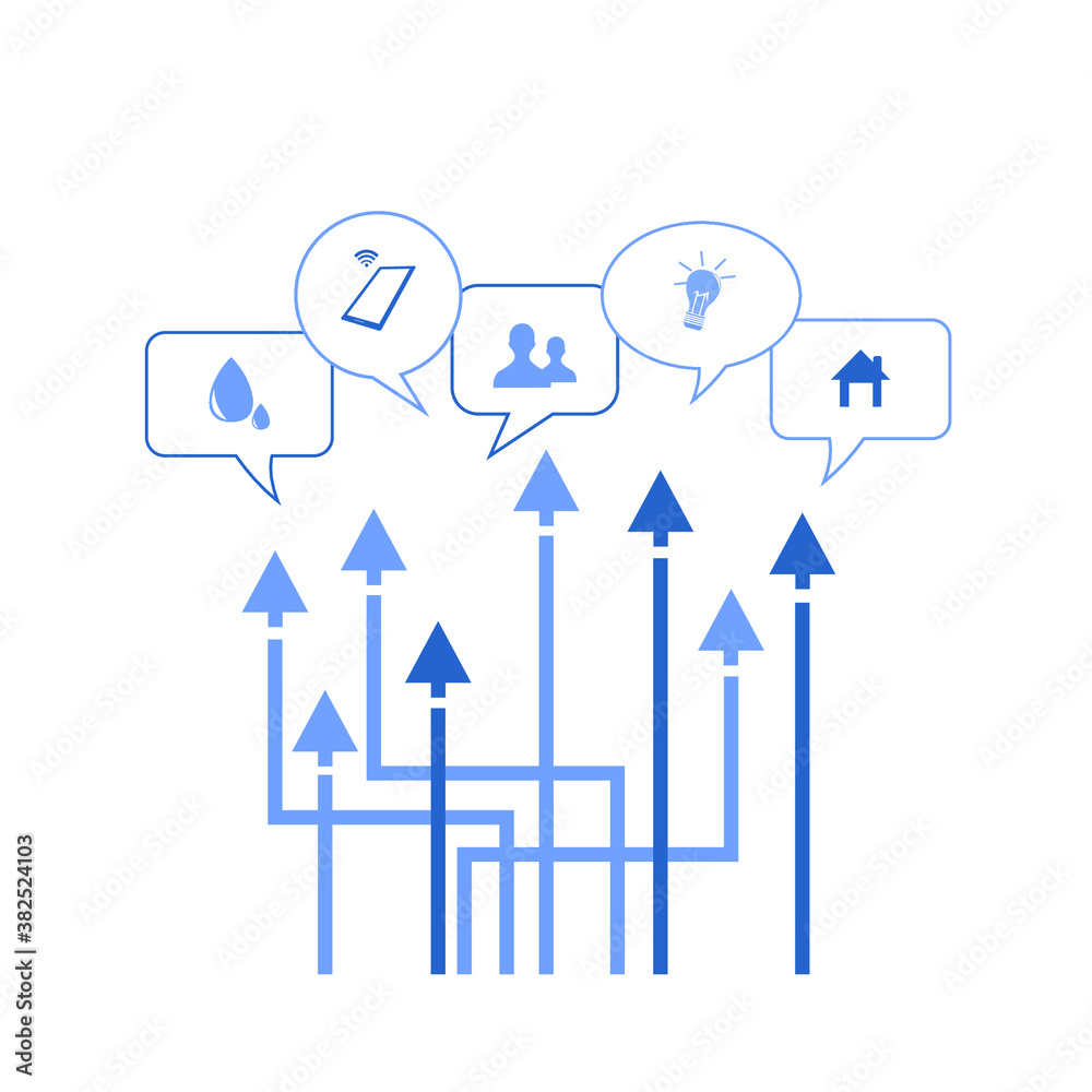 various icons with arrows, infographic, life, necessity various icons with arrows, infographic, life, necessity