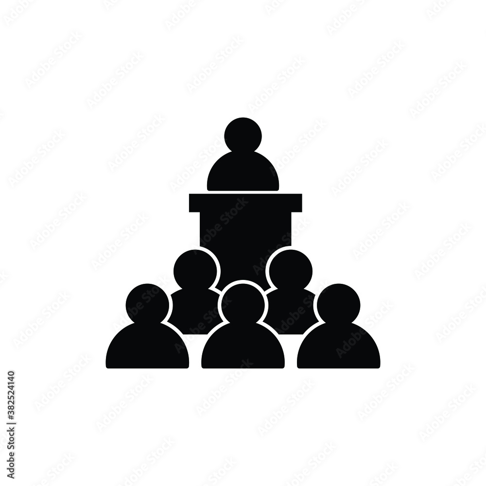 Business man on podium icon vector isolated on white, logo sign and symbol. Business man on podium icon vector isolated on white, logo sign and symbol.