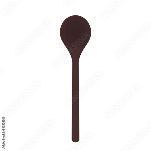 Spoon vector. Black spoon on white background.