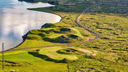 View of Lake Myvatn with pseudocraters photo