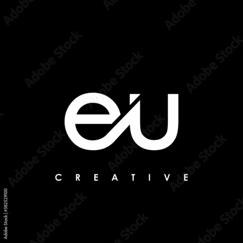 EU Letter Initial Logo Design Template Vector Illustration