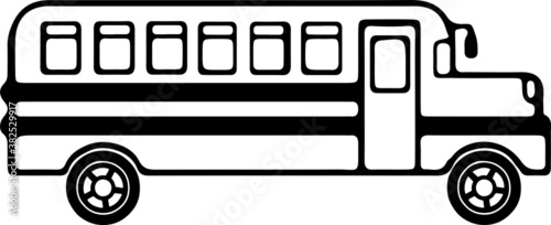 school bus icon isolated on white background