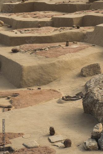 Archaeological site /Pre-Neolithic settlement during excavation.