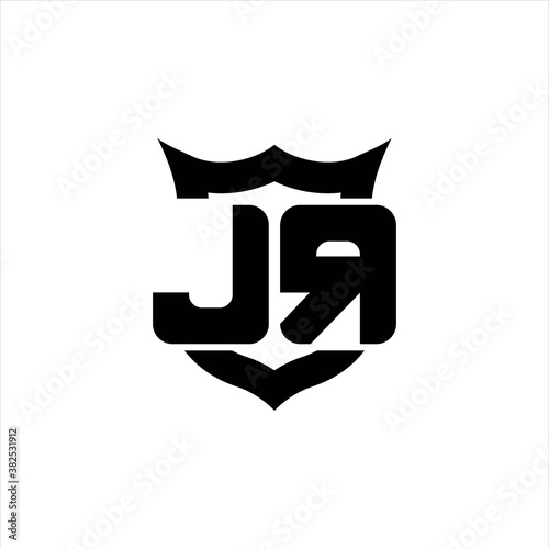 Free Download JR Logo monogram with shield around crown shape design template - GFXLoad