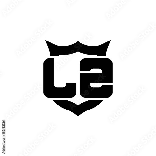 LZ Logo monogram with shield around crown shape design template