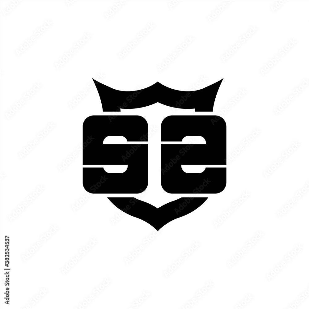 SZ Logo monogram with shield around crown shape design template SZ Logo monogram with shield around crown shape design template