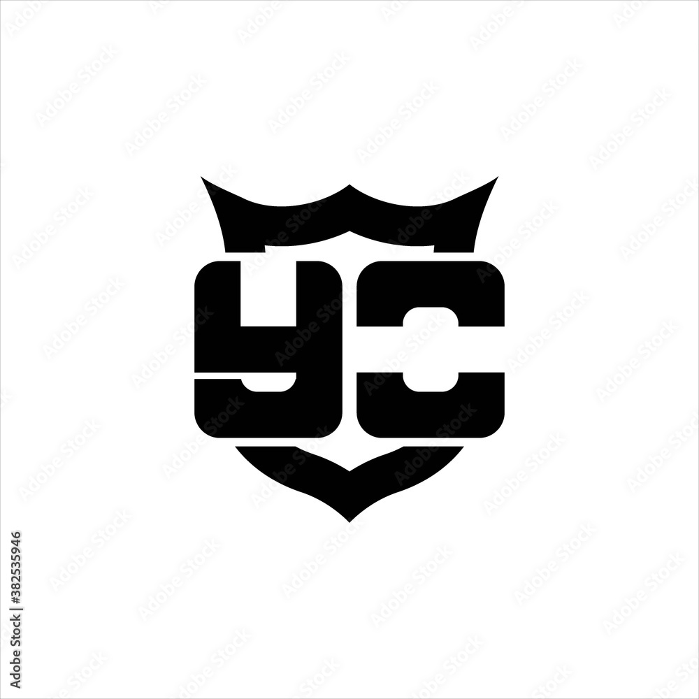 YO Logo monogram with shield around crown shape design template YO Logo monogram with shield around crown shape design template