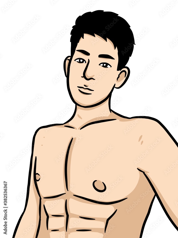 Fototapeta premium cartoon cute man on white background