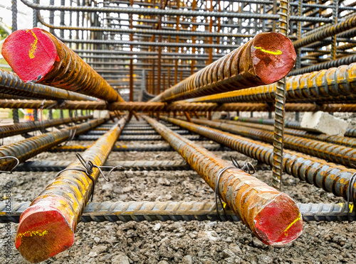 Reinforcing Steel Cage for Bridge Pier Reinforced Concrete Construction photo