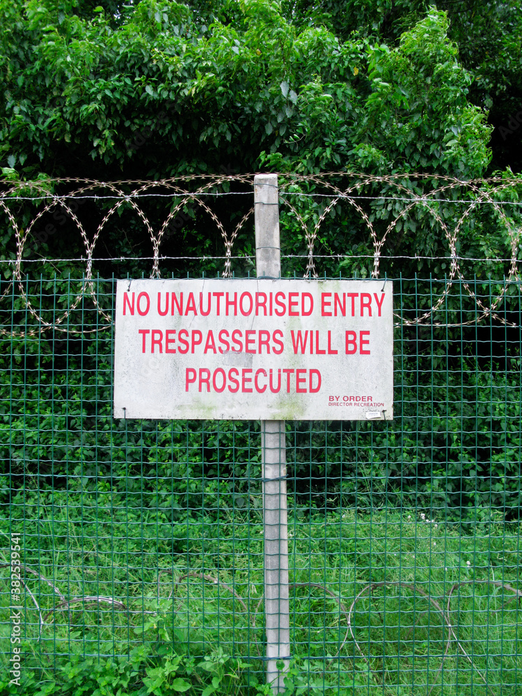 Warning Sign. Durban, South Africa Stock Photo Adobe Stock