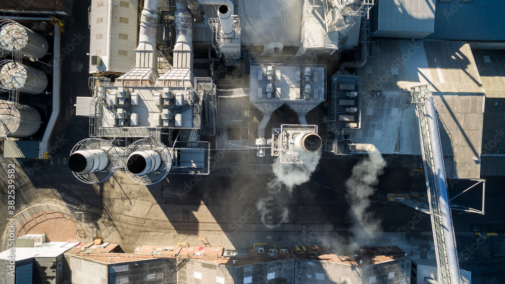 A large-scale industrial complex and factories viewed from above A large-scale industrial complex and factories viewed from above