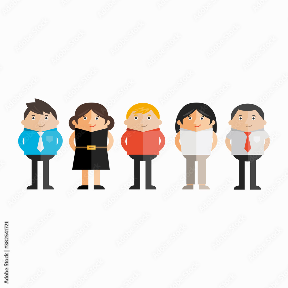 set young people avatar character design vector illustration