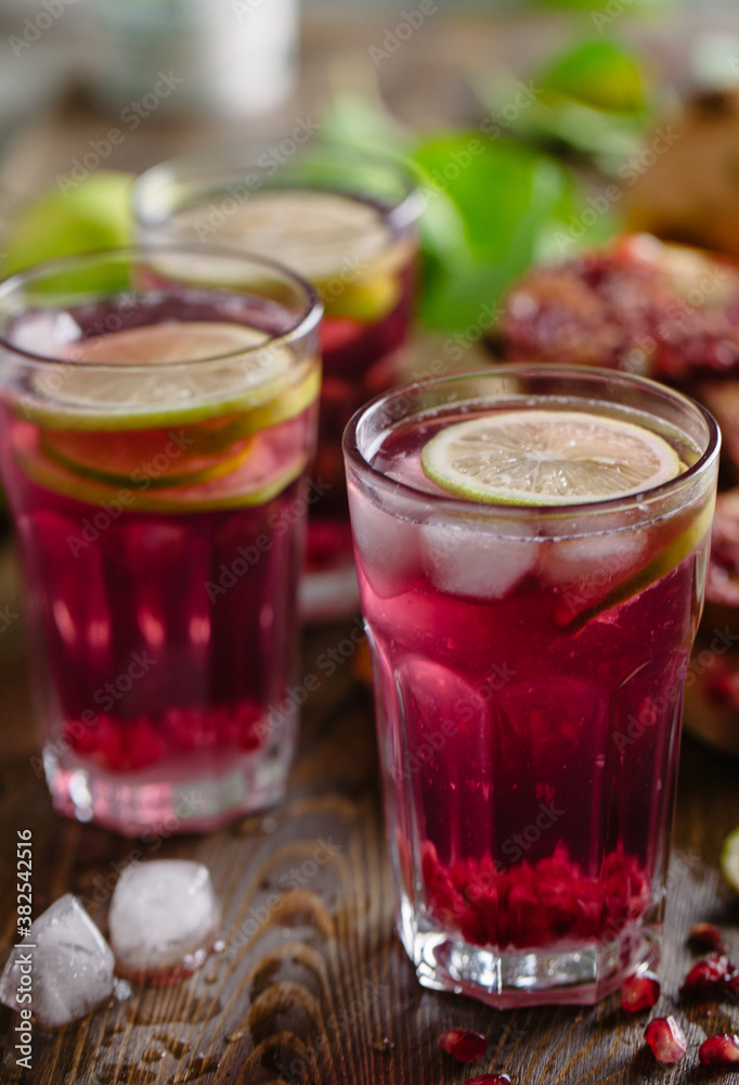 Cocktail drink with pomegranate