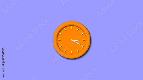 Wall clock isolated on purple background,12 hours 3d wall clock isolated 