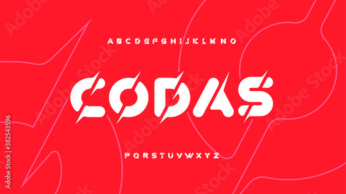 Modern sliced rounded alphabet fat font clean letter set abstract codas typeface
