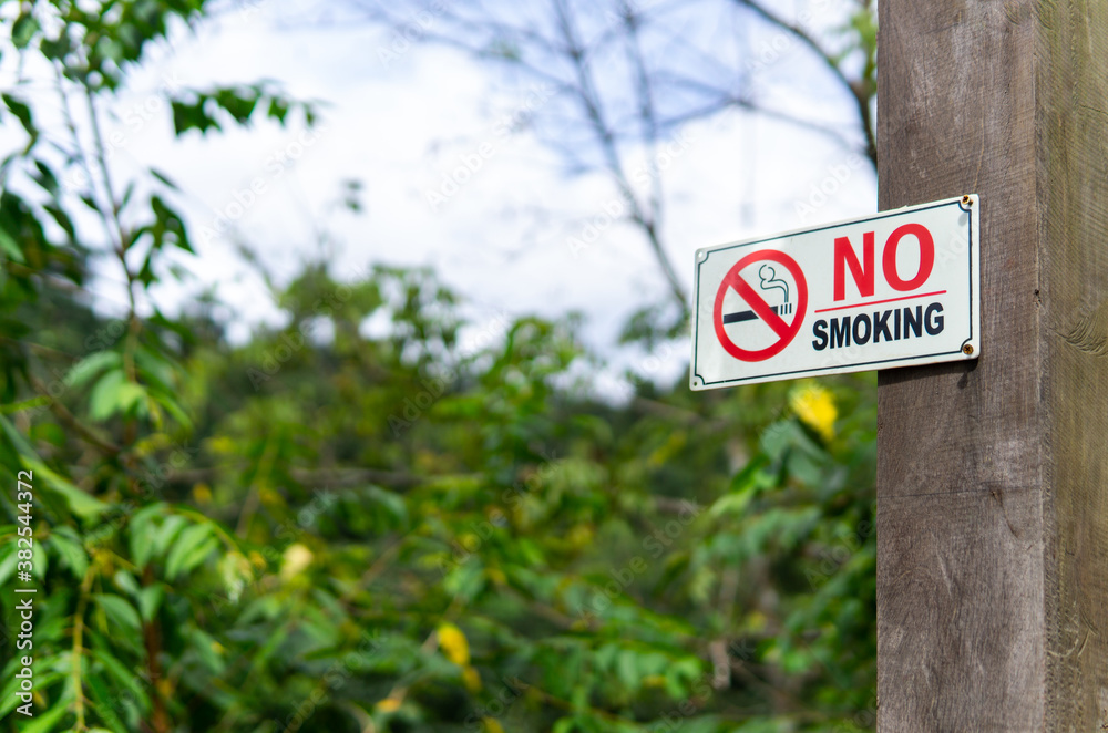 No smoking sign in a Forest.