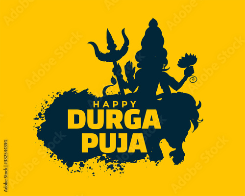 happy durga pooja festival card design