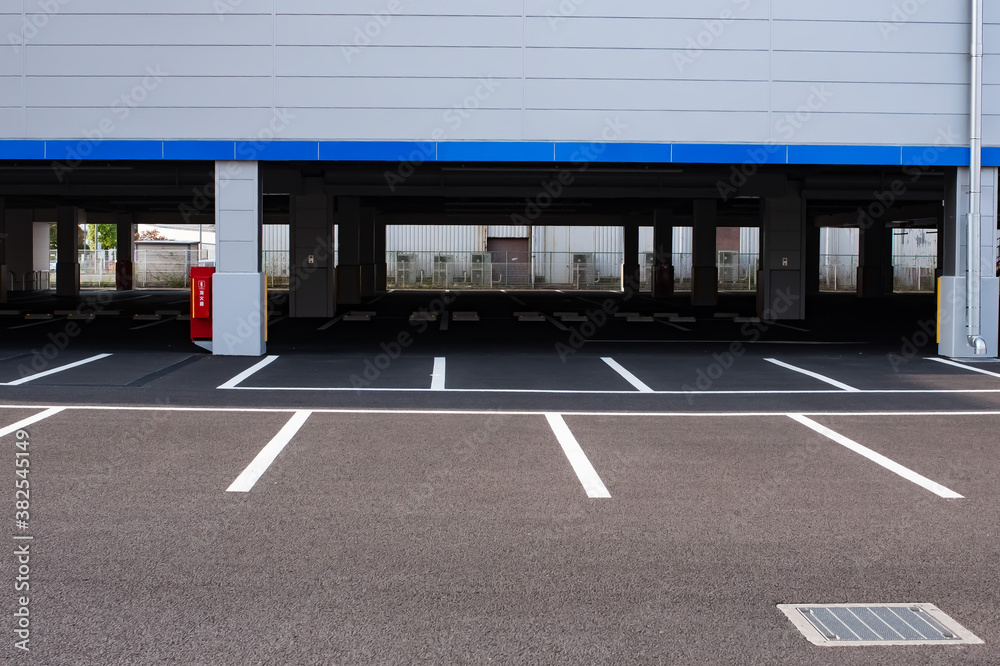 outside parking and parking lot under the building outside parking and parking lot under the building