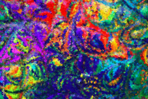 Rich multi color opal style cubistic texture