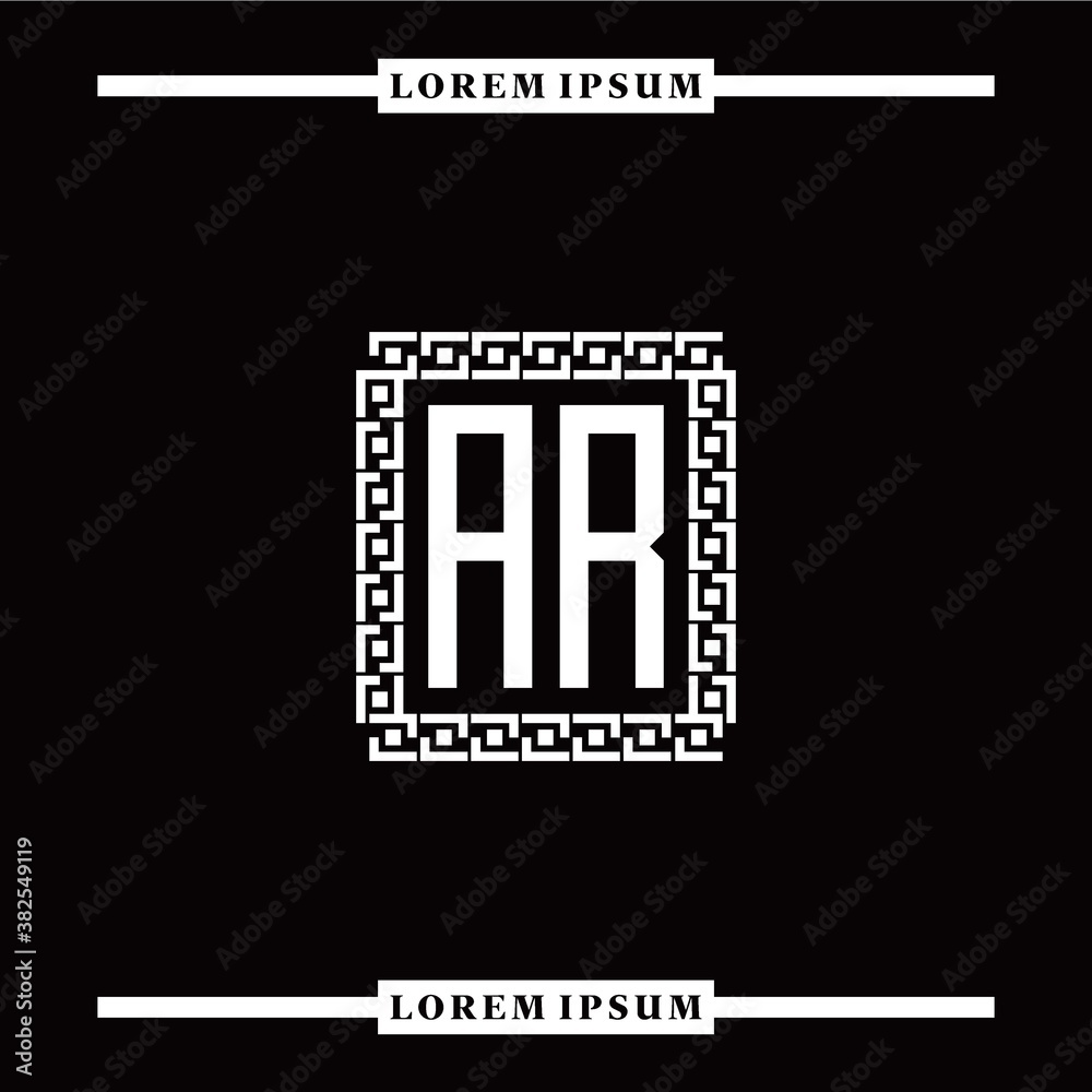 Obraz premium A R collection of initial logo designs with luxurious frame elements