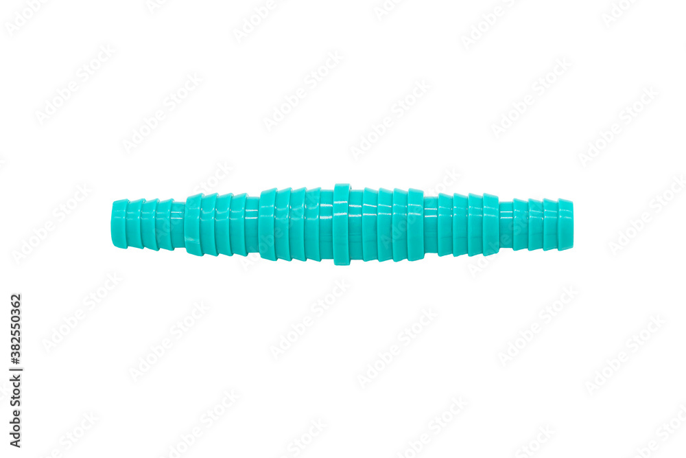 Plastic fitting for connecting garden hoses isolated on a white background Plastic fitting for connecting garden hoses isolated on a white background
