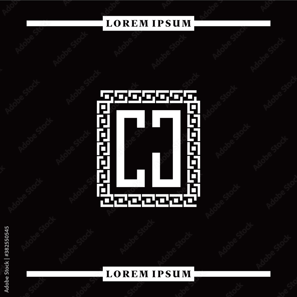 C J collection of initial logo designs with luxurious frame elements C J collection of initial logo designs with luxurious frame elements