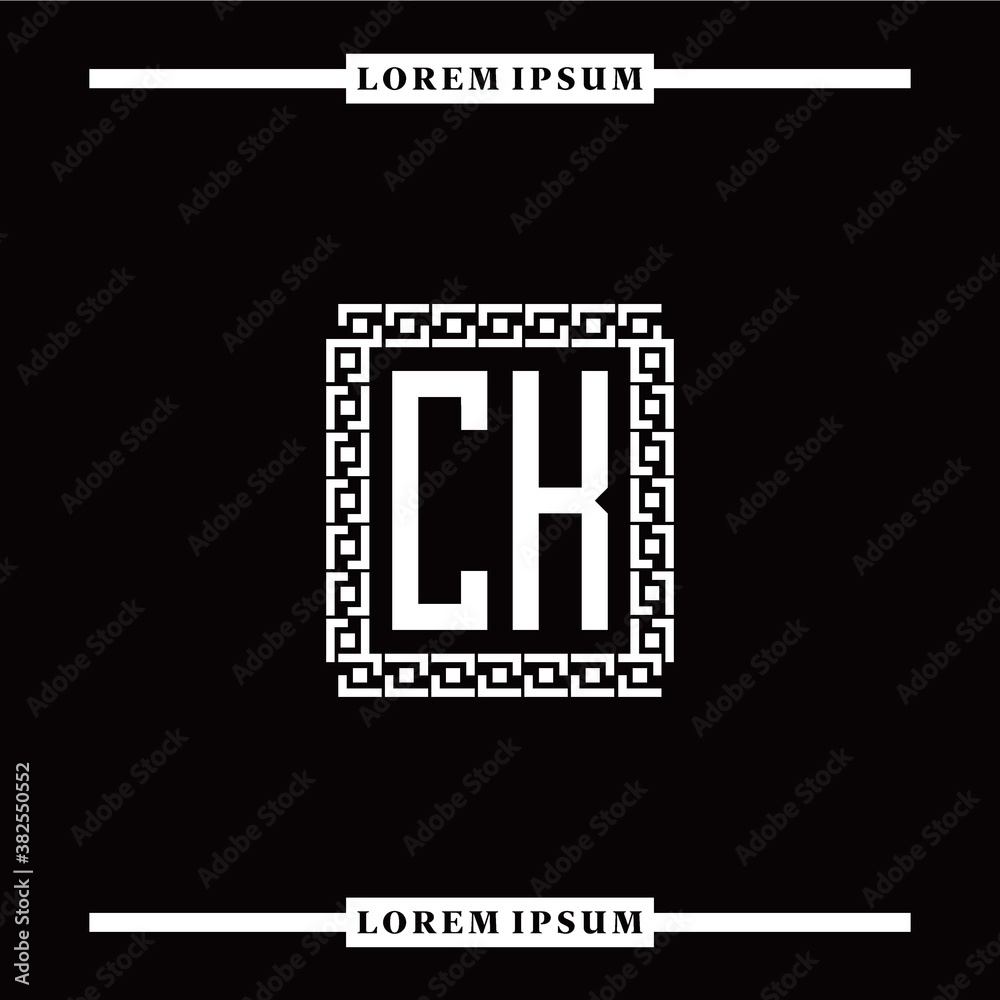 C K collection of initial logo designs with luxurious frame elements C K collection of initial logo designs with luxurious frame elements