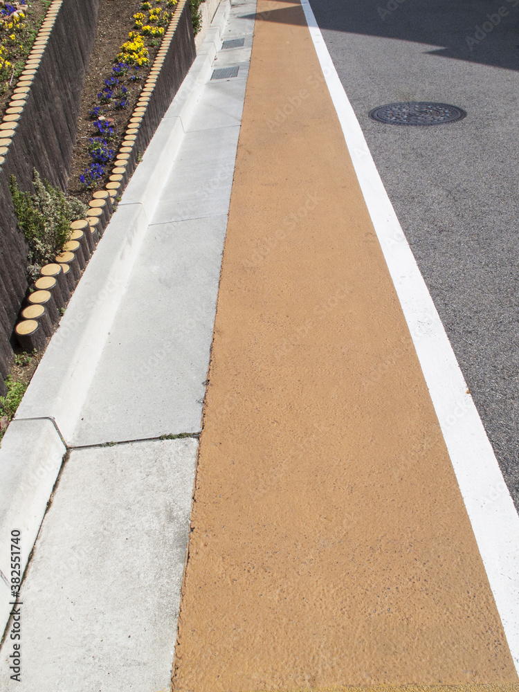Fototapeta premium カラー舗装の道路