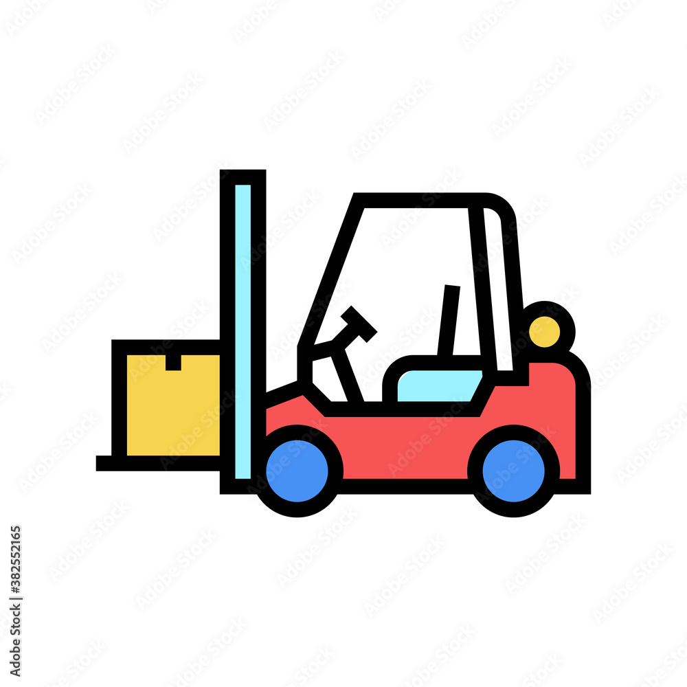Naklejka premium loader cart color icon vector. loader cart sign. isolated symbol illustration