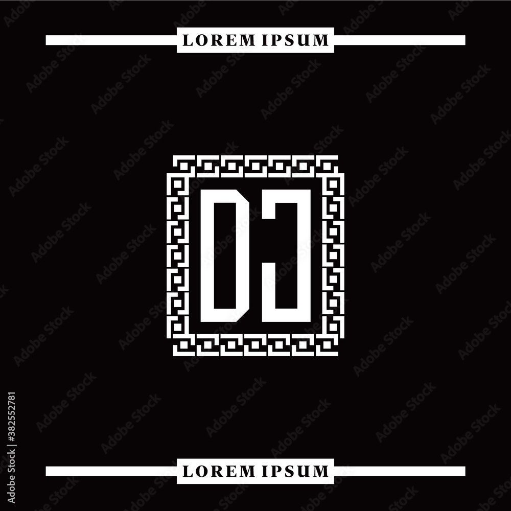Obraz premium D J collection of initial logo designs with luxurious frame elements