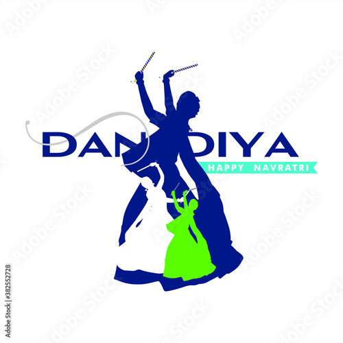 Dandiya Banner  - Woman Playing Dandiya Dance - An Indian Festival