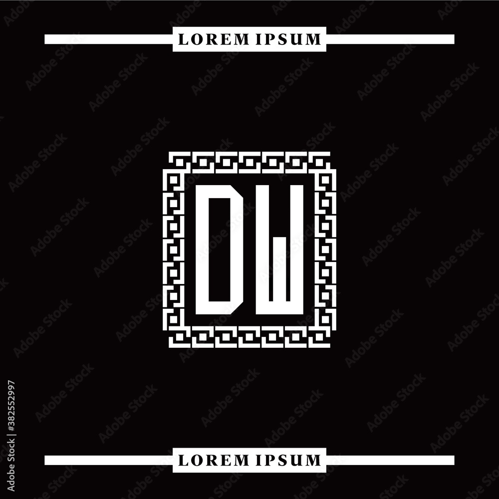 D W collection of initial logo designs with luxurious frame elements D W collection of initial logo designs with luxurious frame elements