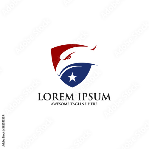 Free Download Creative eagle logo. Eagle bird head with shield vector logo template. falcon or hawk logo. good for a mascot, delivery, logistics, or transportation logo. - GFXLoad