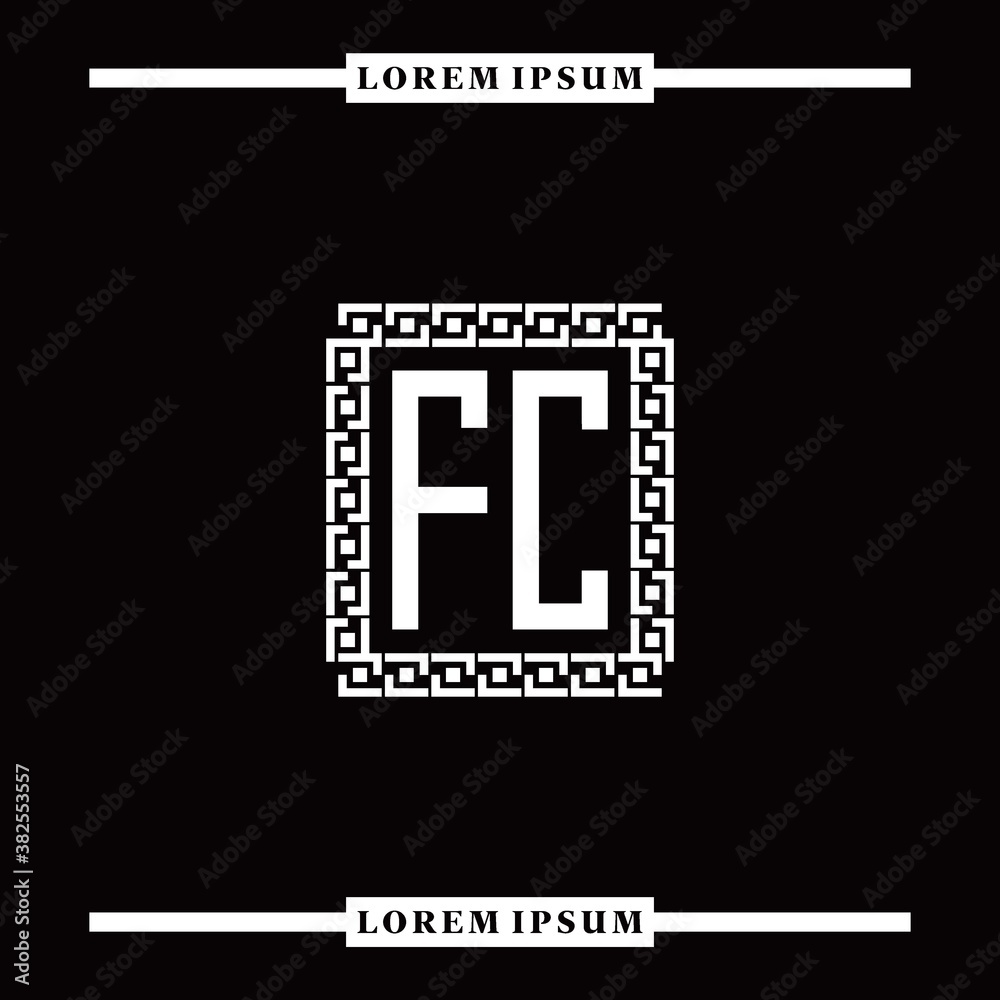 F C collection of initial logo designs with luxurious frame elements F C collection of initial logo designs with luxurious frame elements