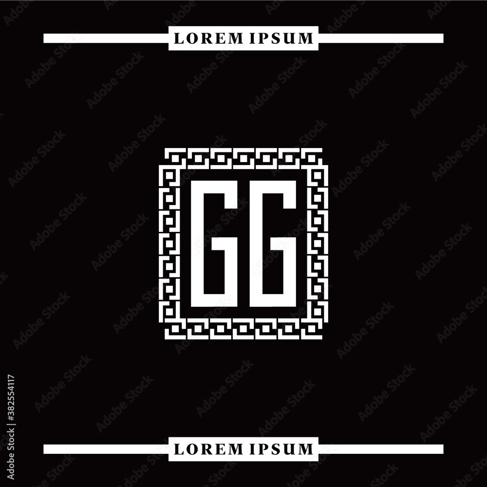 Obraz premium G G collection of initial logo designs with luxurious frame elements