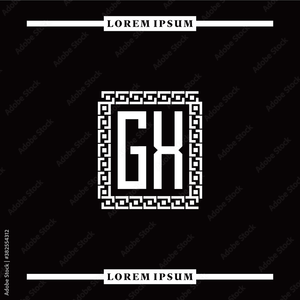 Obraz premium G X collection of initial logo designs with luxurious frame elements