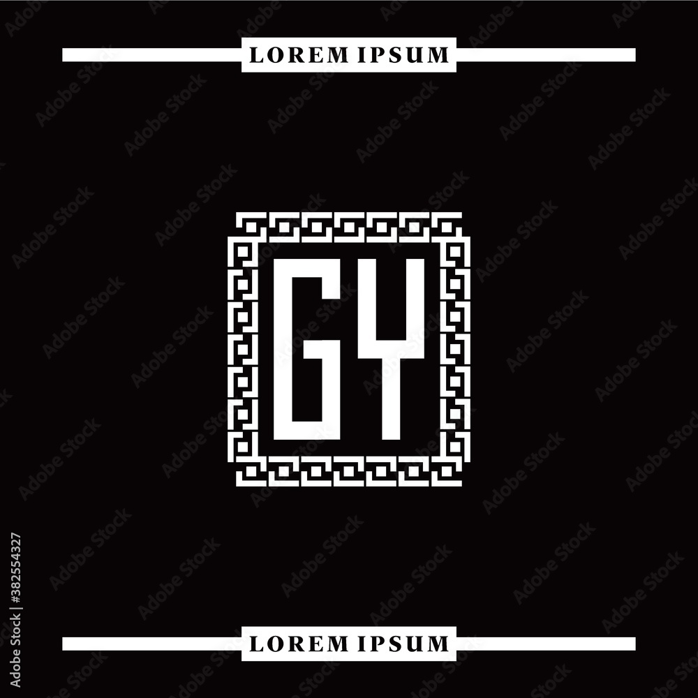 Obraz premium G Y collection of initial logo designs with luxurious frame elements