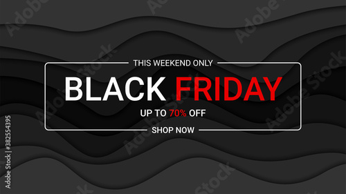 Black Friday banner design template for promotion, vector illustration