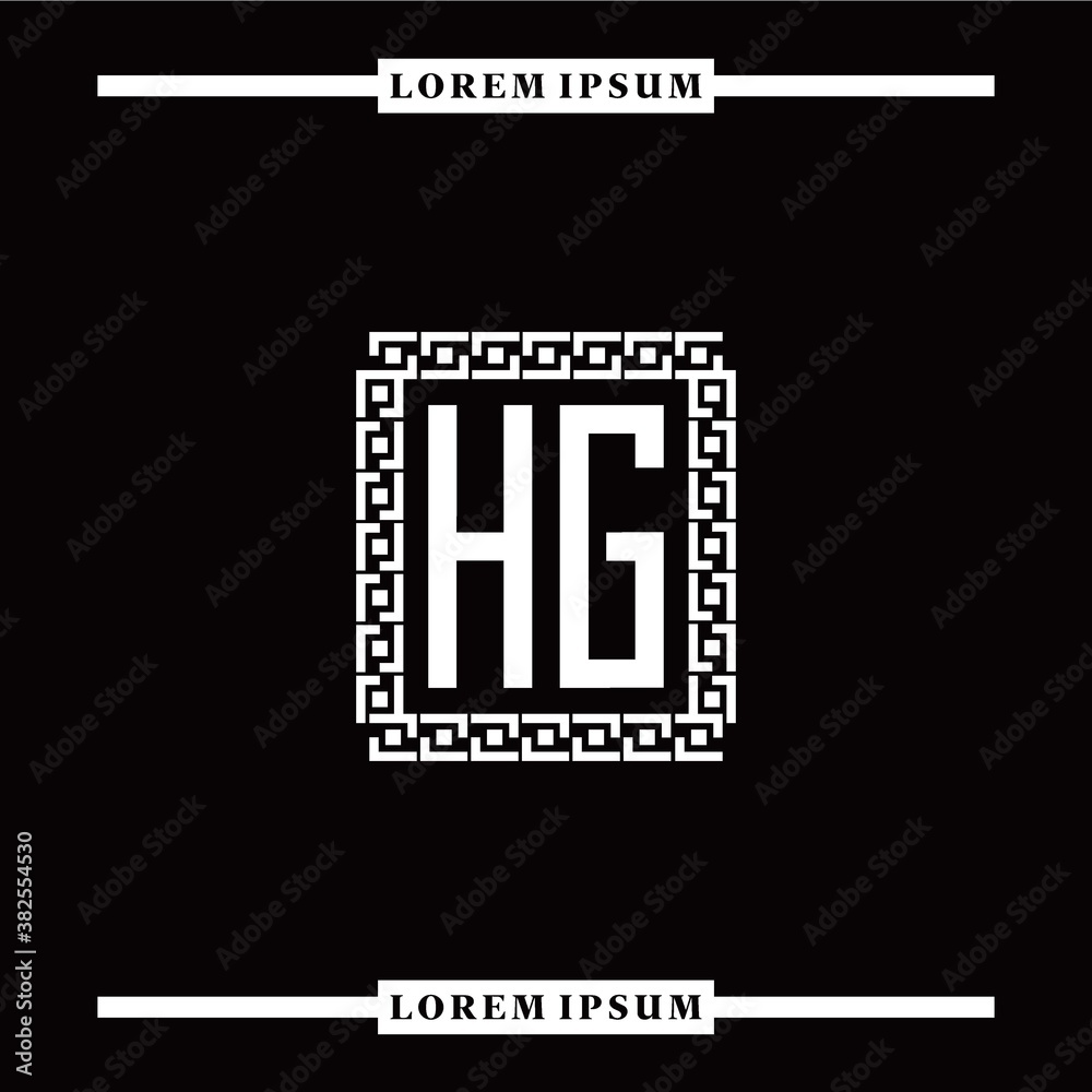 H G collection of initial logo designs with luxurious frame elements H G collection of initial logo designs with luxurious frame elements