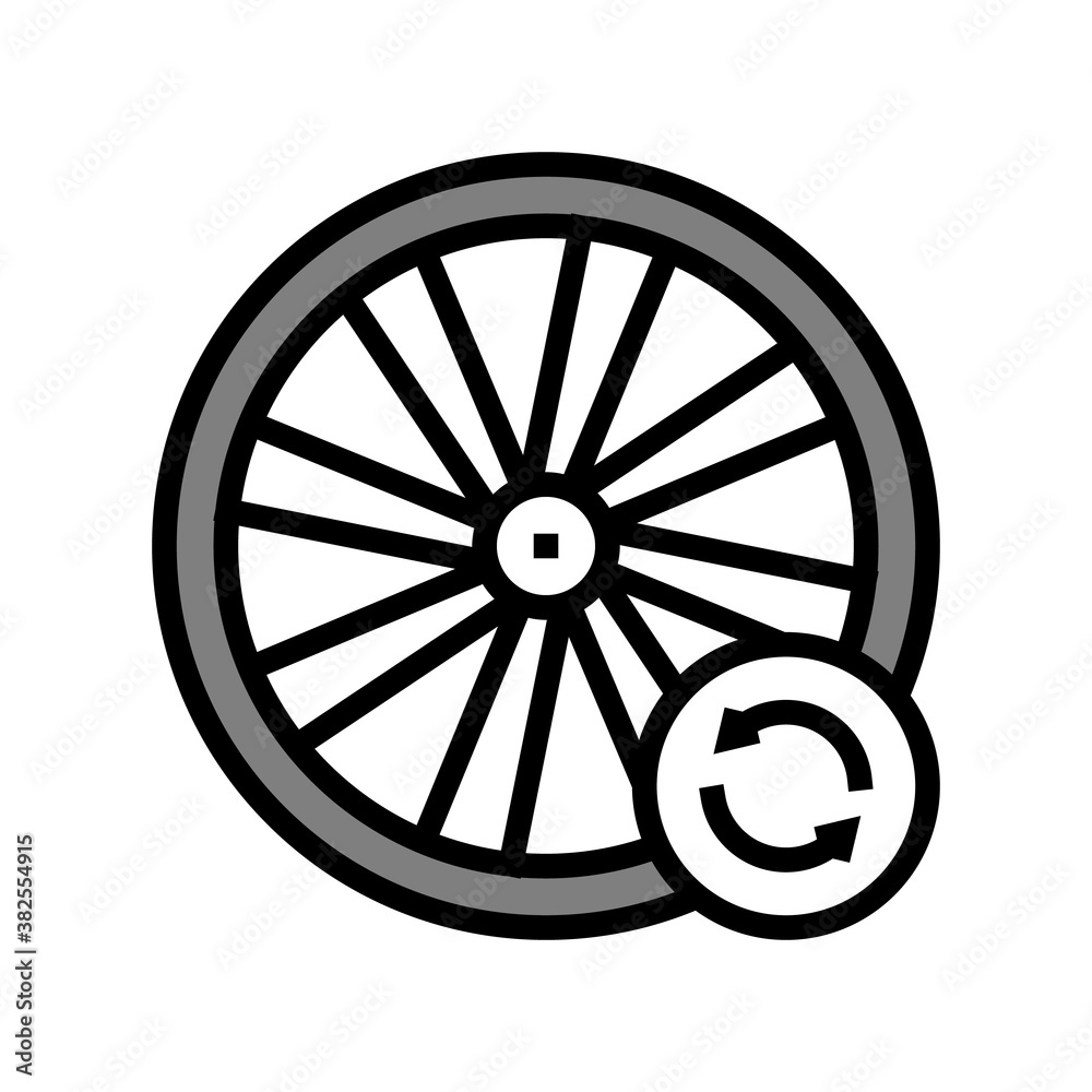 bicycle wheel alignment color icon vector. bicycle wheel alignment sign. isolated symbol illustration